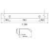 Tirador Hexa 1.200 mm Aluminio Mate