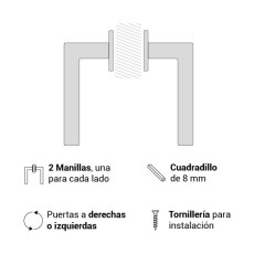 Manivelas con roseta - Juego Manivelas con Roseta VITA-B Níquel Satinado