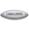 Placa Indicador Caballeros Texto Níquel Satinado
