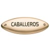 Placa Indicador Caballeros Texto Dorado Mate