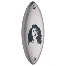 Placa Indicador Silueta Mujer Níquel Satinado