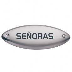 Placa Indicador Señoras Texto Níquel Satinado