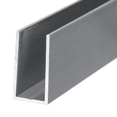 Herraje para cabinas sanitarias - Perfil U Cabina Sanitaria Aluminio 2 Metros Inox