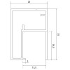 Herraje para cabinas sanitarias - Perfil Alto Cabina Sanitaria Aluminio 3m Inox